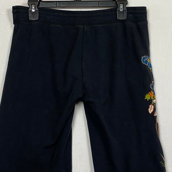 Lucky Brand Women's VTG Y2K Black Floral Embroidered Boho Sweatpants Medium - Picture 8 of 12